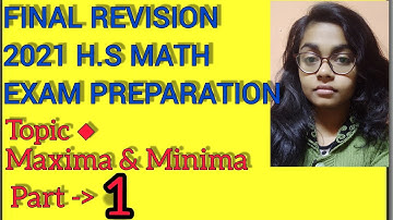 TAEGET~2021 H.S MATHEMATICS EXAM.TOPIC:MAXIMA & MINIMA◆PART-1