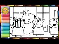 Peppa Pig welcomes her family home || Learn how to draw and color Peppa Pig pages