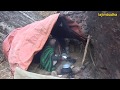 old man cooking and having the food in his cow farm || lajimbudha ||