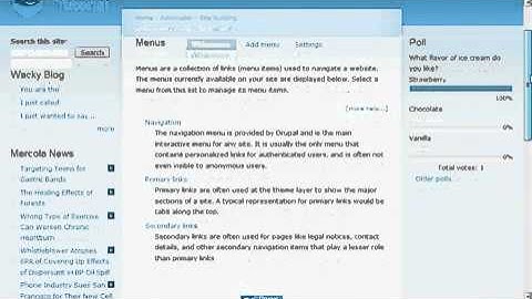 Beginning Drupal Tutorials: Menus