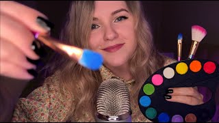 РИСУЮ НА ТВОЕМ ЛИЦЕ 🎨АСМР + Неразборчивый шепот и ЗВУКИ РТА. ASMR Painting your face + Mouth sounds