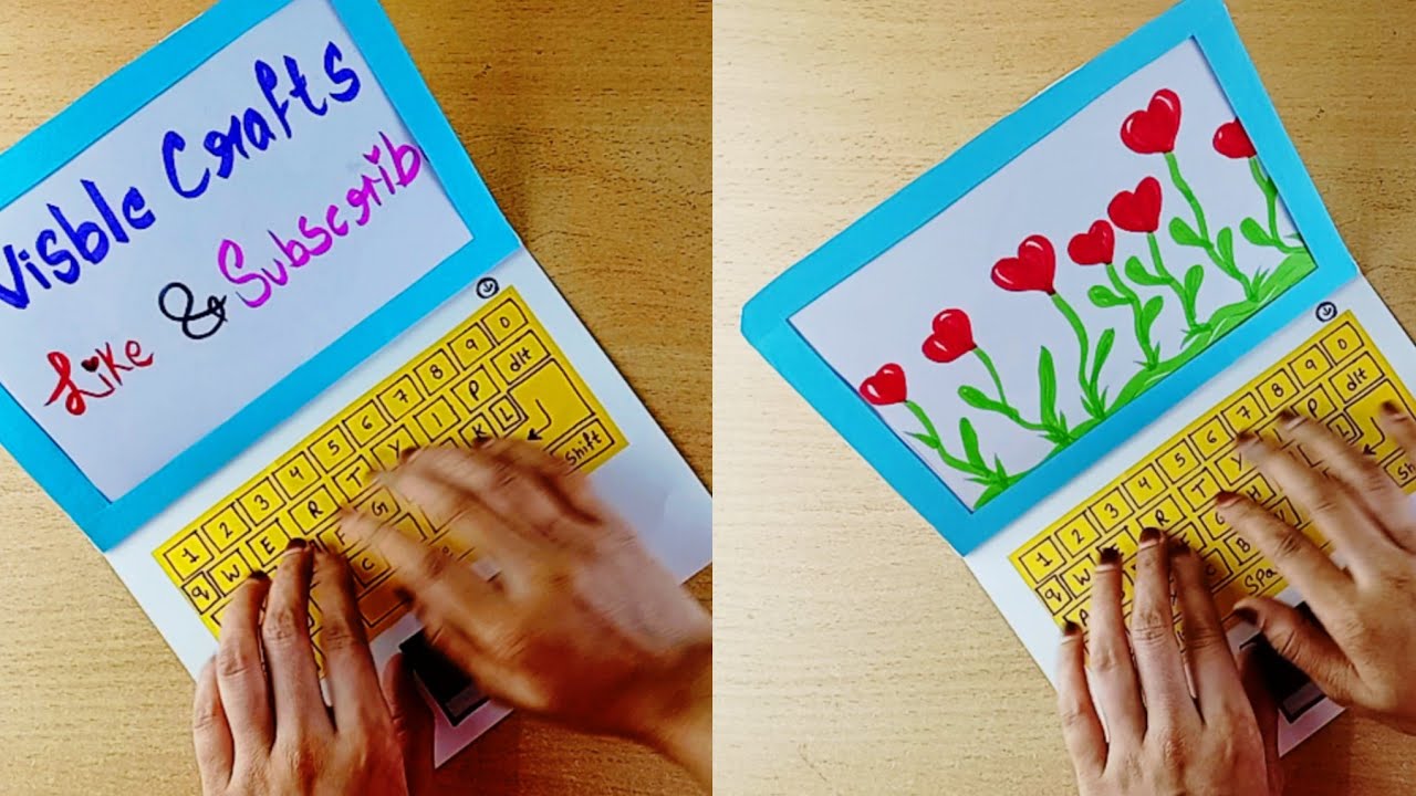DIy laptop / how to make paper laptop / easy paper craft / school craft ...