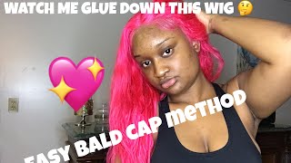WATCH ME INSTALL THIS HOT PINK LACE FRONT WIG | BALD CAP METHOD | CHANEL BADA$$