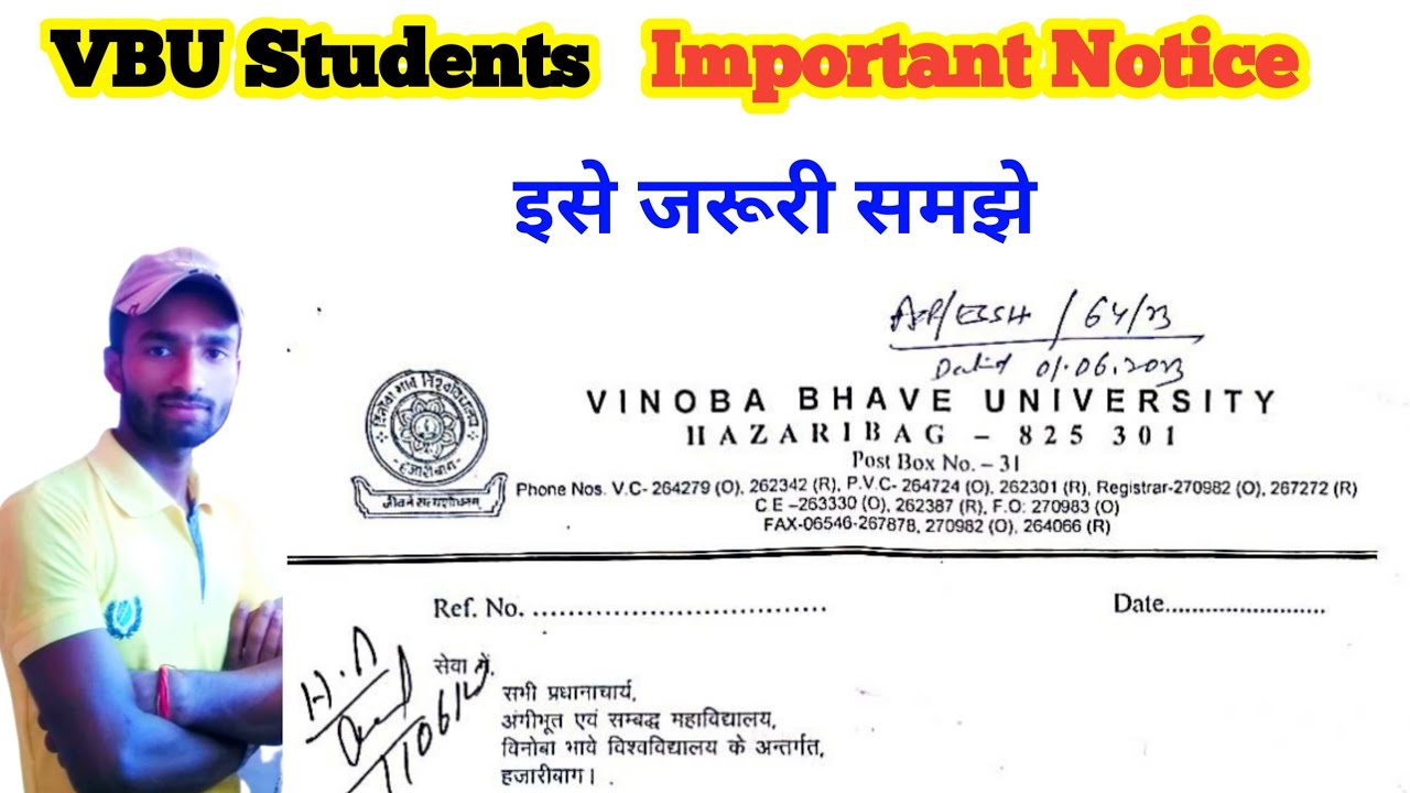 VBU Notice ABC Credits Big Notice for vbu students vinoba Bhave