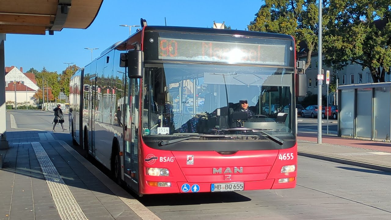 Bremen Bus|Mitfahrt im MAN Lion's City A23 auf der 93 von Gröpelingen bis Marcel