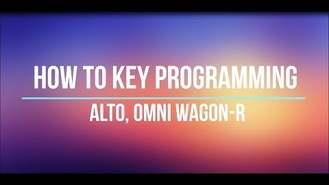 Key Programming in Maruti OMNI, ALTO and WagonR By CARMAN Auto i100 SCANNER