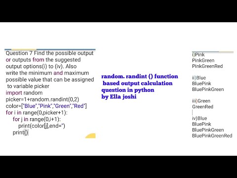How to solve random. randint () based output calculation questions in ...