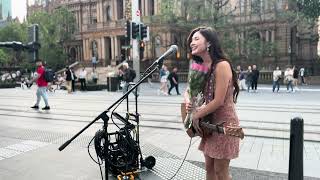 Shirina sings 'I Need a Dollar' on George St, Sydney