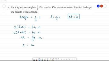Class 8 TN Maths 3 ALGEBRA  Exercise 3.7  5. The length of a rectangle is 1/3 of its breadth.