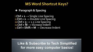Ms Word Shortcut Keys By Tech Simplified Part 2