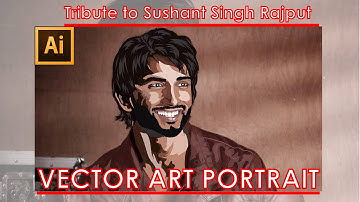 Sushant Singh Rajput vector art illustration / portrait || Speed Art || Using Adobe Illustrator