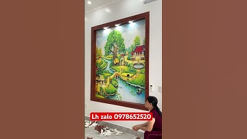 Tranh dán tường 3D đồng quê và tranh phòng thờ đẹp