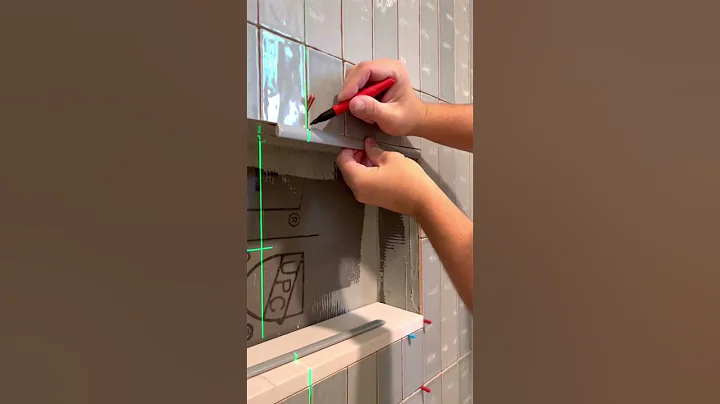Installing a tile shower soap niche using our patented trim square #tiling #howto #tile #diy #niche