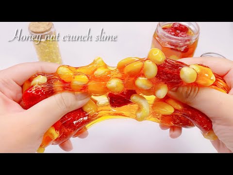 【ASMR】🍯ハニーナッツクランチスライム🥜【音フェチ】Honey nut crunch slime 허니 너트 슬라임