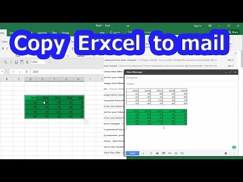 How to Copy and paste Excel 2016 sheet into the email