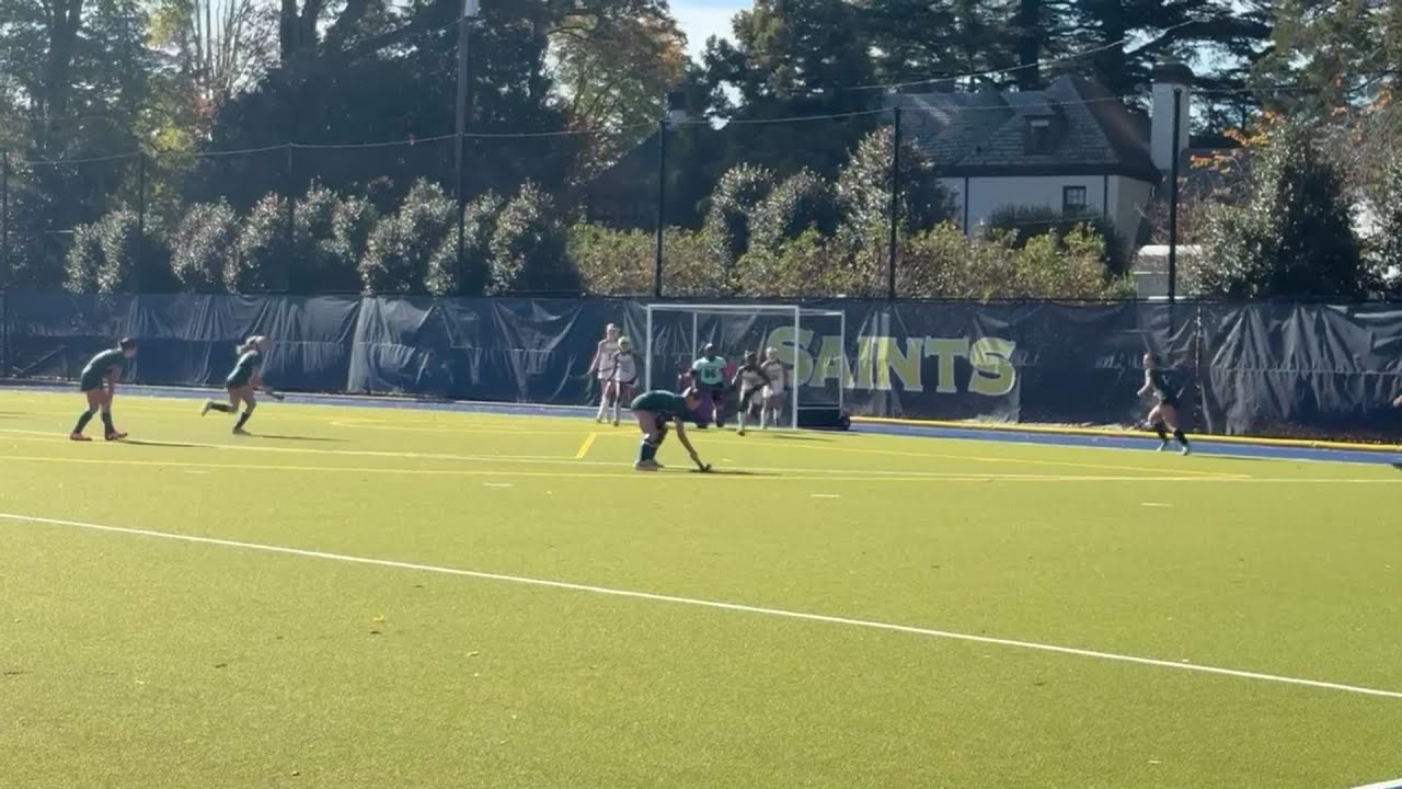 Trinity field hockey's Anna Riesser scores against Collegiate in the third quarter