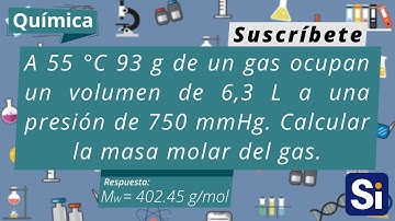Cual es la masa molar del gas | Ecuación de los gases ideales | Ejercicio PV= nRT |