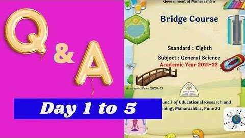 Bridge course,  sub - Science ,  std - 8th , Day 1 , 2, 3, 4 & 5...