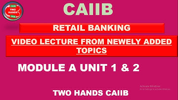 RETAIL BANKING UNIT 1 & 2 I VIDEO LECTURE FROM NEWLY ADDED TOPICS I TWO HANDS I TWO HANDS CAIIB