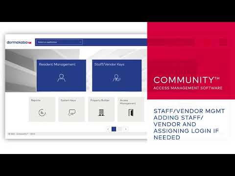 Community Software - Staff Vendor Management - Adding Staff Vendor and Assigning Login