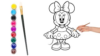 Minnie Mouse easy coloring page for kids | page color art