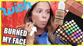 FULL FACE OF WISH CHEAP MAKEUP | IT BURNED MY FACE