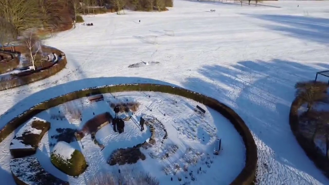 Copenhagen drone view of Valby park