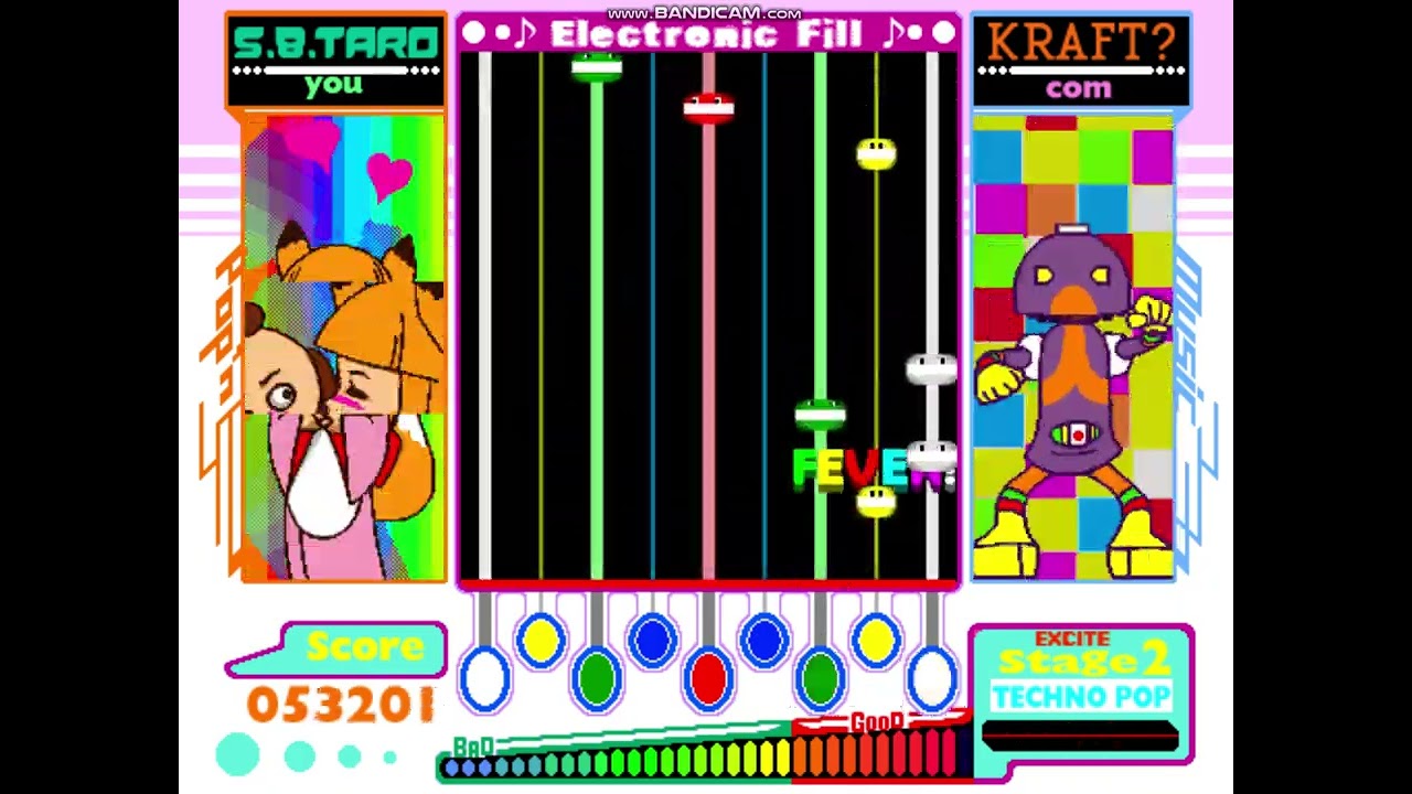 Pop'n music 2 Mame 0.283 Excite mode 2 (Score: 292065)