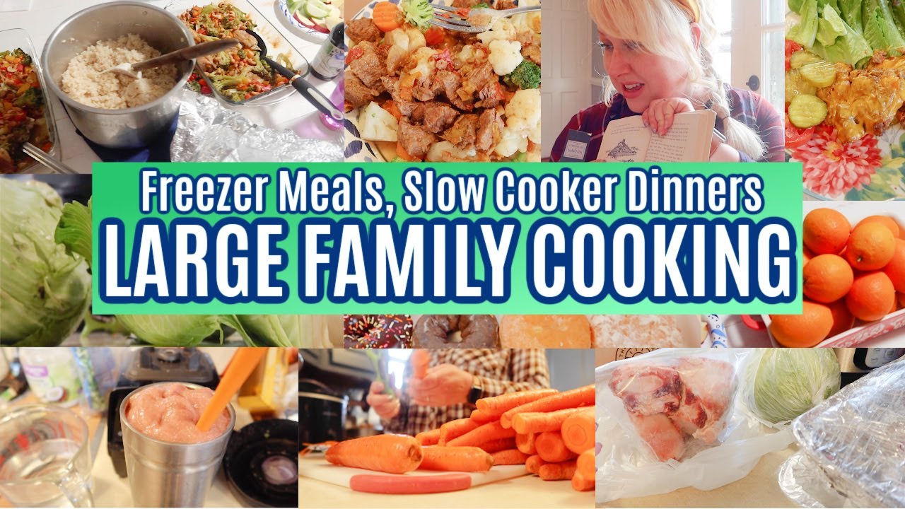 LARGE FAMILY DINNERS ON A BUDGET | Big Freezer Meals, Slow Cooker ...