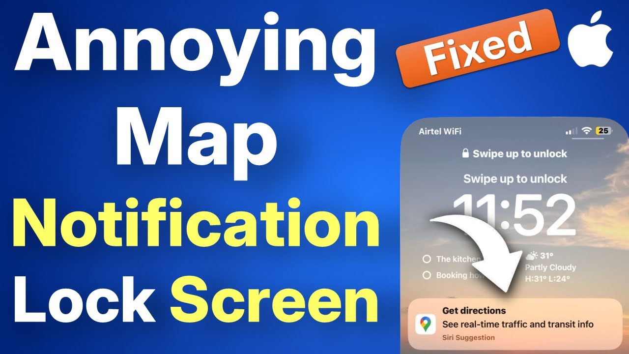 Stop Google Map Notifications on iPhone Lock Screen - YouTube