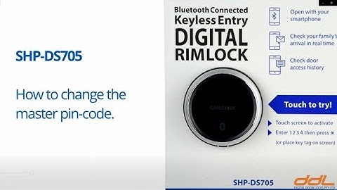 Samsung SHP-DS705 How to Change the Master PIN Code