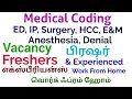 Work from Home & Office Job vacancy details for Medical Coding - Freshers & Experienced