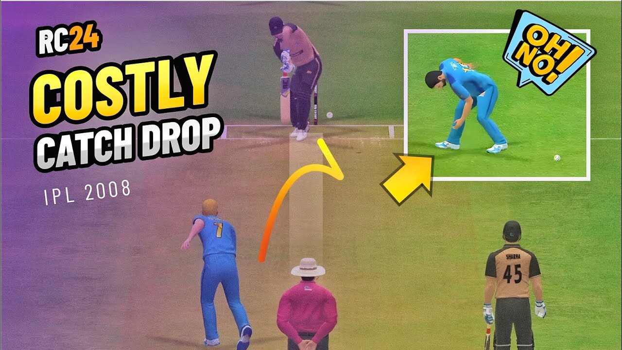 Unbelievable!😮 Fielder Drops Crucial Catch in Real Cricket 24 – Game ...