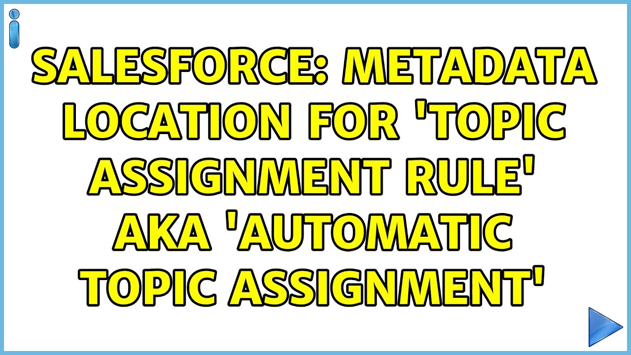 topic assignment salesforce