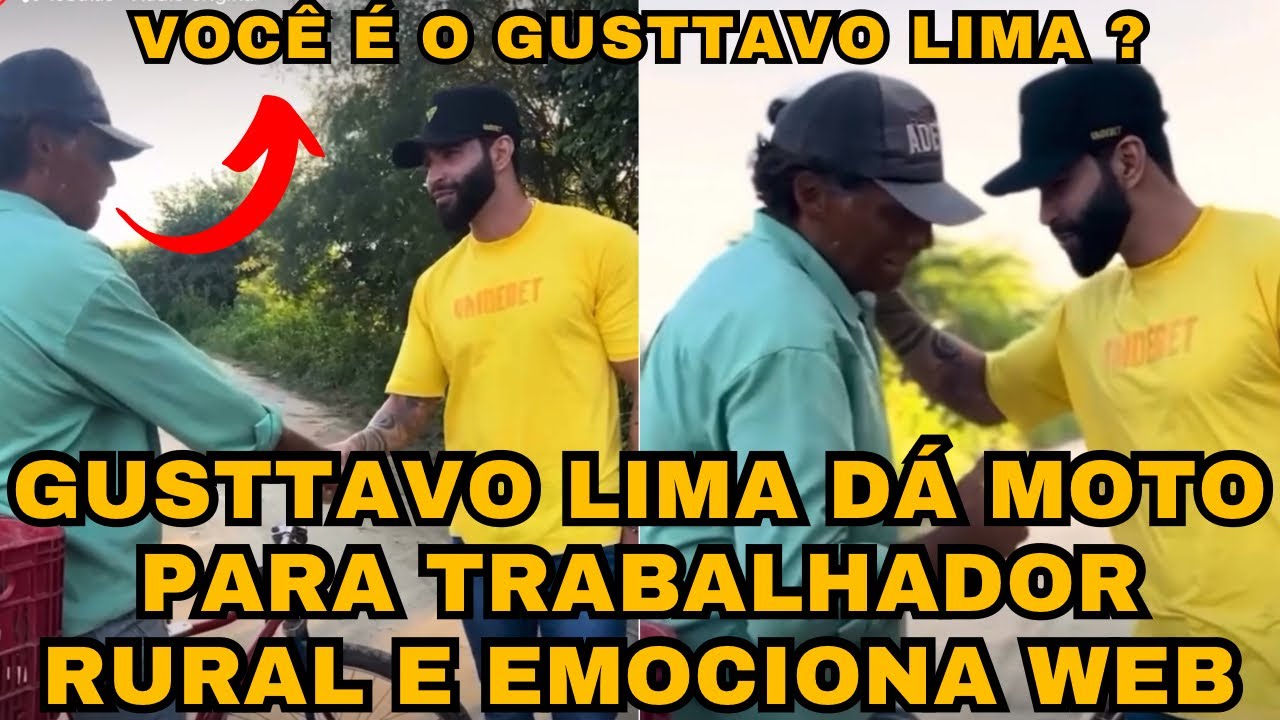 Gusttavo Lima dá uma MOTO para TRABALHADOR na ROÇA em Campina Grande e EMOCIONA a web
