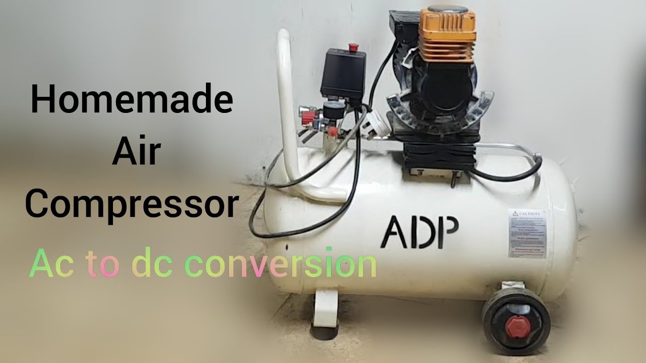 Homemade air compressor dc to ac voltage - YouTube