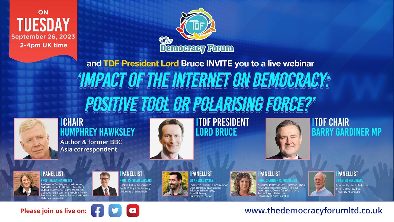 ‘Impact of the Internet on democracy: positive tool or polarising force?’