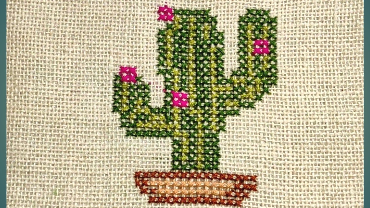 Cross stitch "CACTUS" design || Gorgeous cactus.