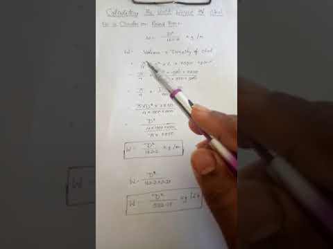 Calculating the Unit Weight of Steel for circular Bar Derivation