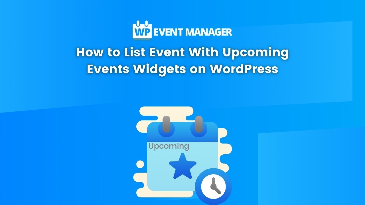 How To List Event With Recent Events Widgets On WordPress YouTube