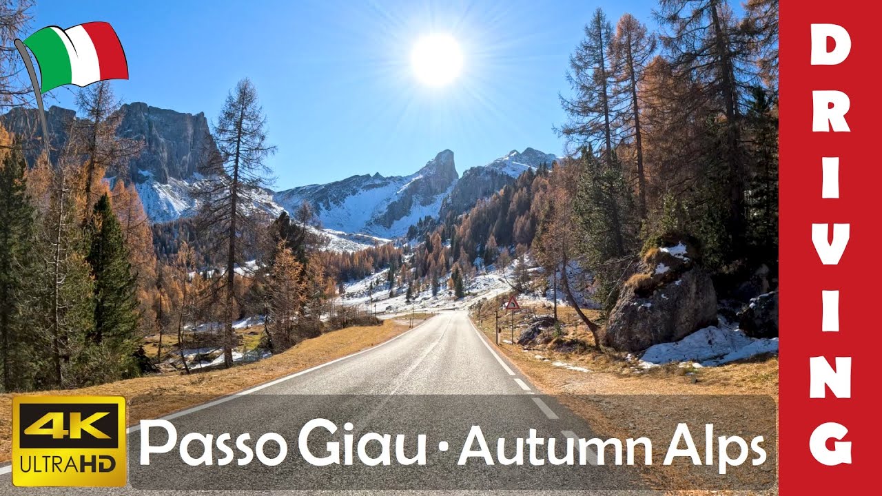 Driving in Italy 34: Giau Pass 🇮🇹 Autumn in Dolomites Alps | 4K 60fps