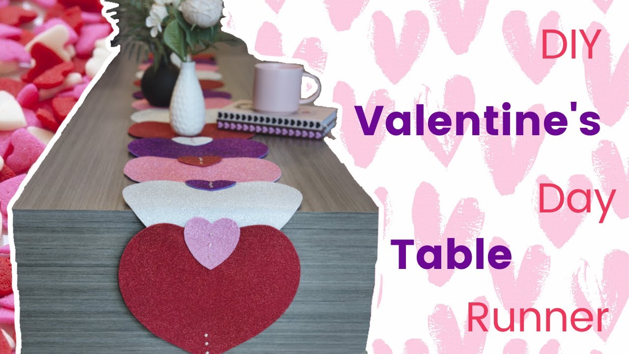 DIY HEART TABLE RUNNER - YouTube