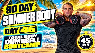 46: Fat Burning DUMBBELL Workout at Home | Cardio, Strength & Abs
