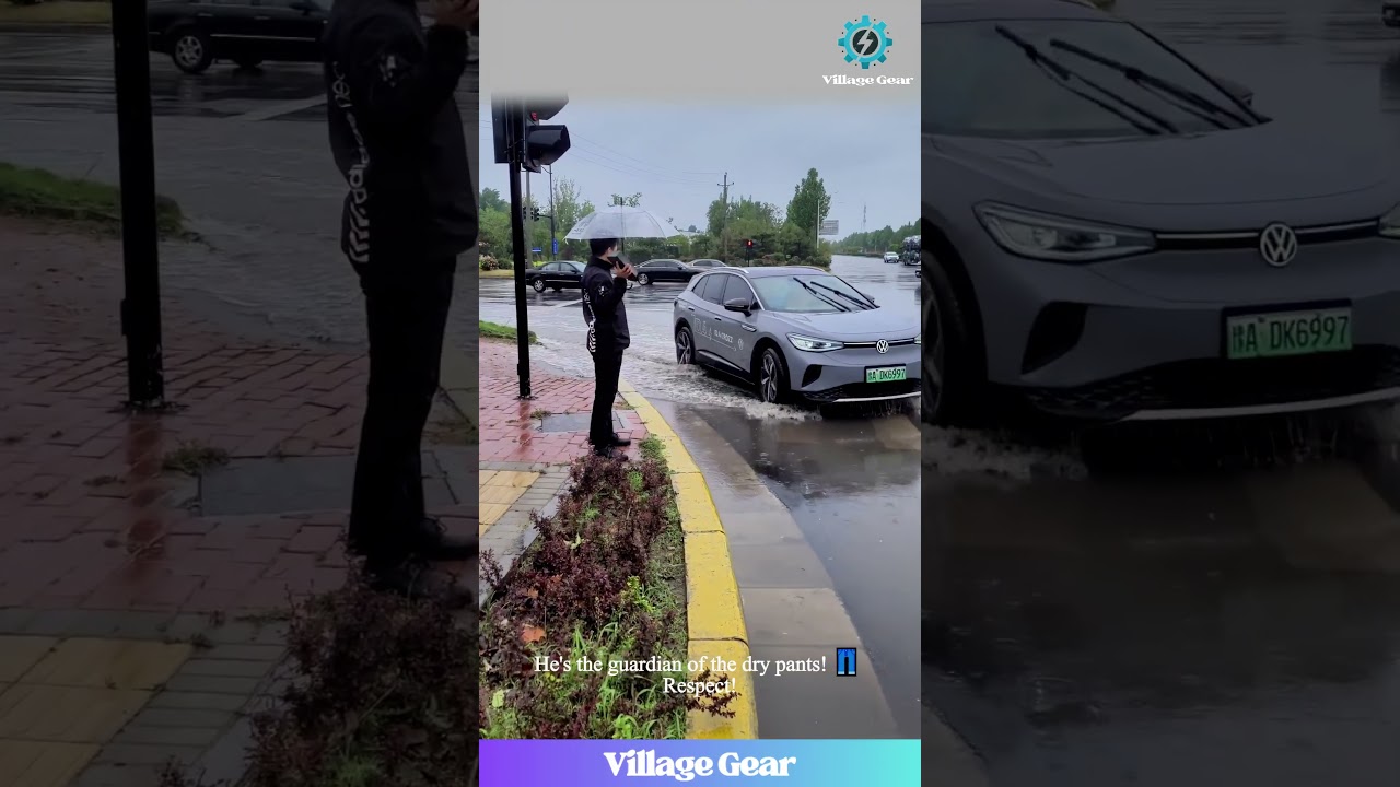 Forget Superpowers, All You Need is a BRICK! 😂 These Guys Are My Rainy Day HEROES! #funny #rain