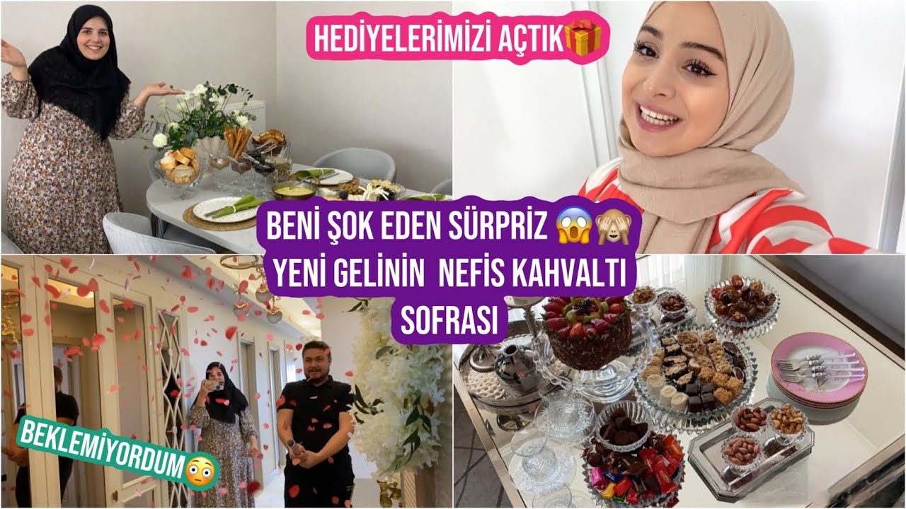 ŞAŞIRTAN SÜRPRİZ???? YENİ GELİNDEN ENFES KAHVALTI SOFRASI, HEDİYELERİMİZİ AÇTIK, DOLU DOLU VLOG