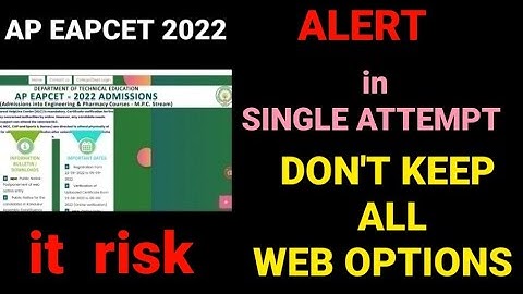 AP EAMCET 2022|ap eamcet 2022 web options|#apeamcet2022