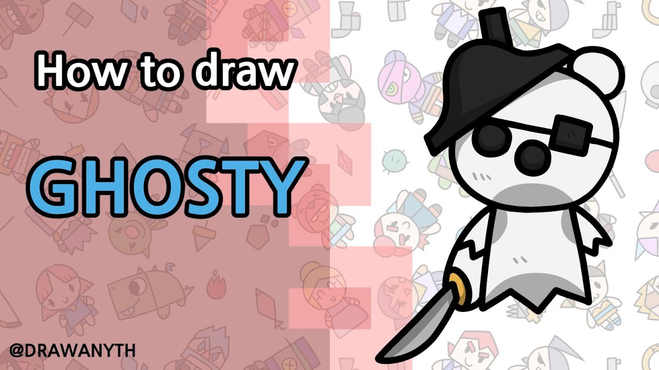 How To Draw Ghosty Roblox Piggy New Skin Youtube - roblox piggy ghosty drawing