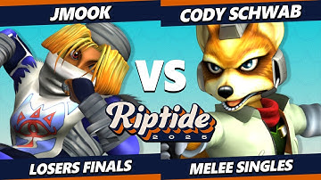Riptide 2025 LOSERS FINALS - Cody Schwab (Fox) Vs. Jmook (Sheik) Smash Melee - SSBM