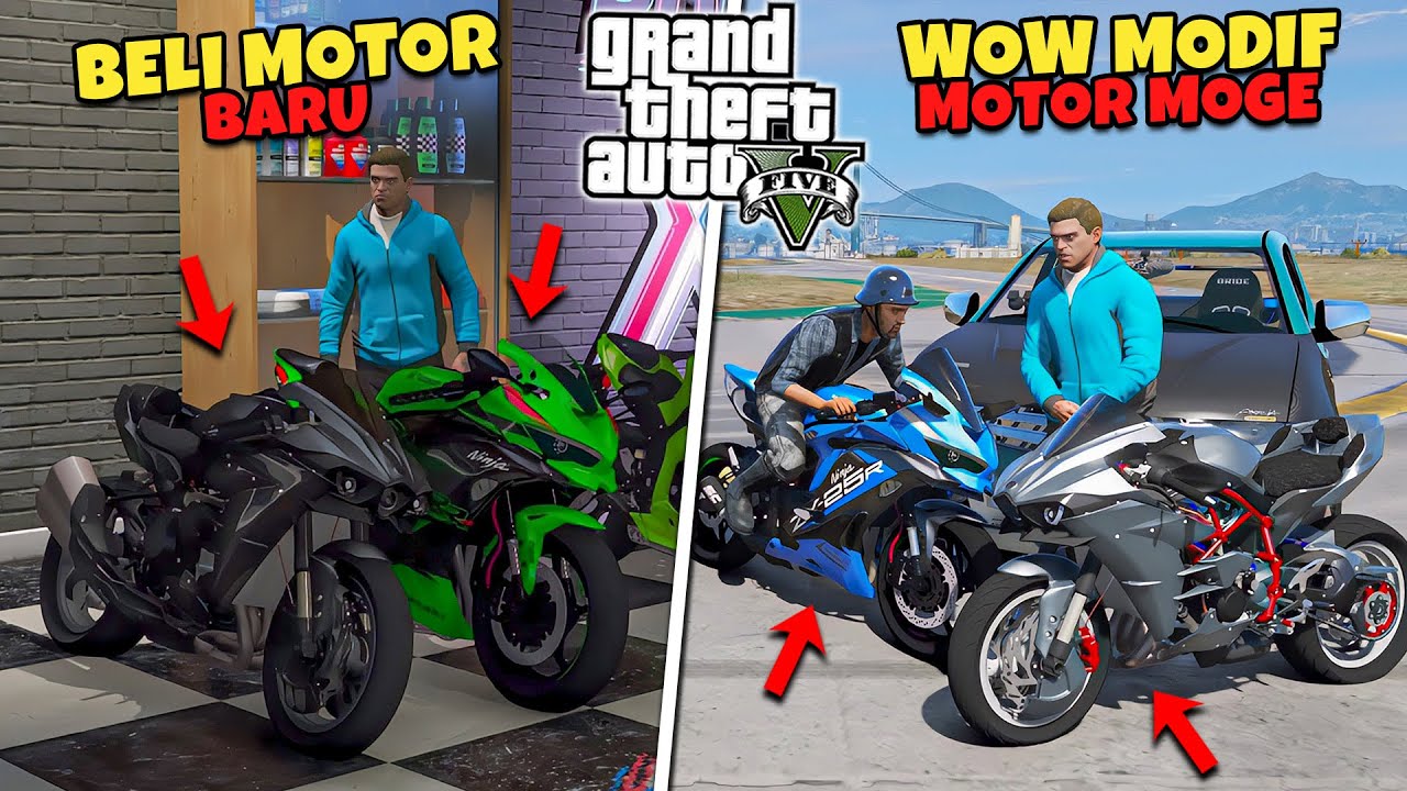 Aku Modifikasi Motor Moge H2R Terkencang Dan ZX25R Terkeren Terlangka - GTA 5 MOD
