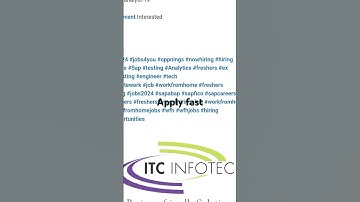 Multiple openings@ITC Infotech... Link is given in video